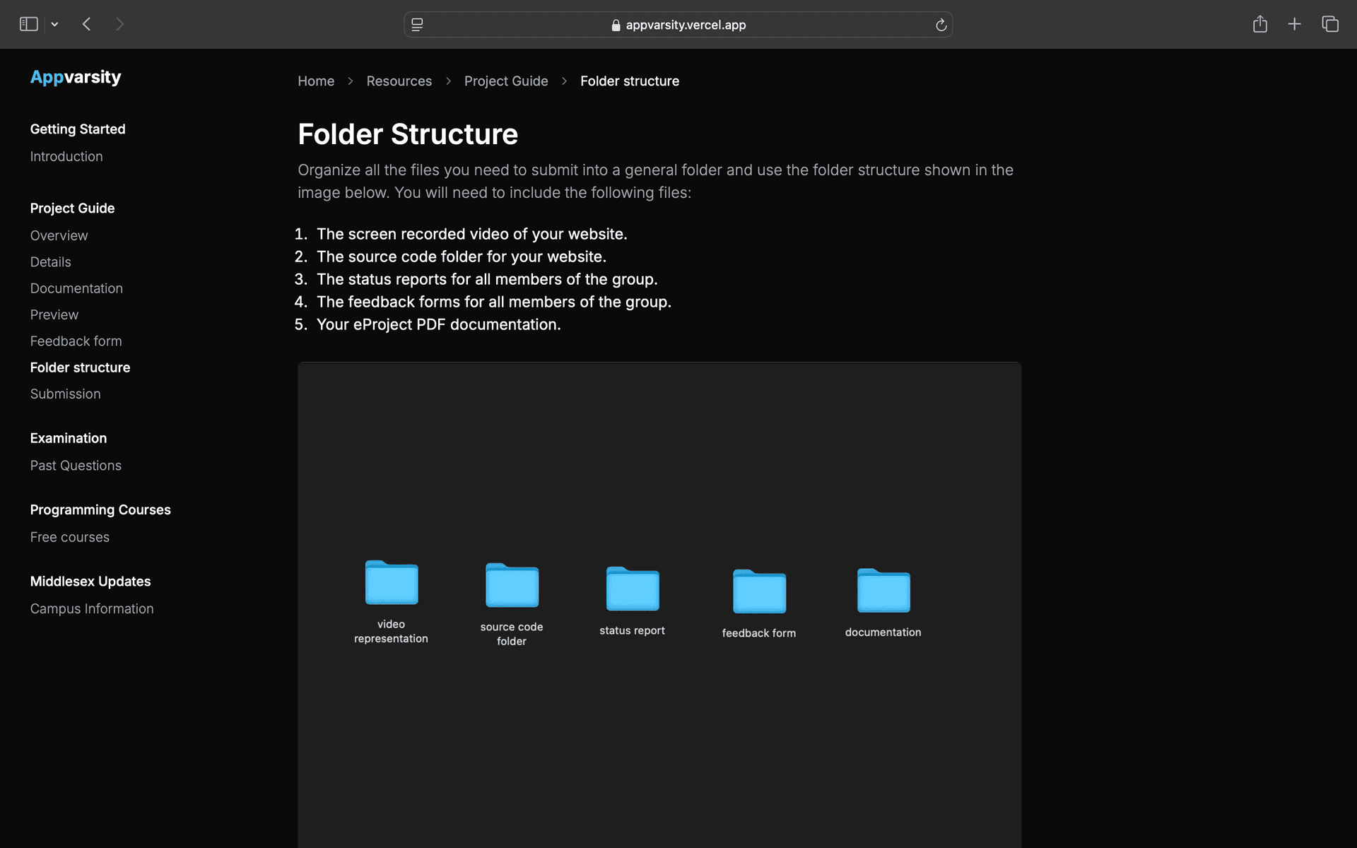 Appvarsity project screenshot